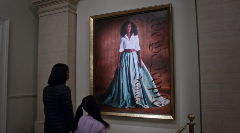 A couple of girls admire Olivia's portrait at the National Gallery of Art in the final scene of the series