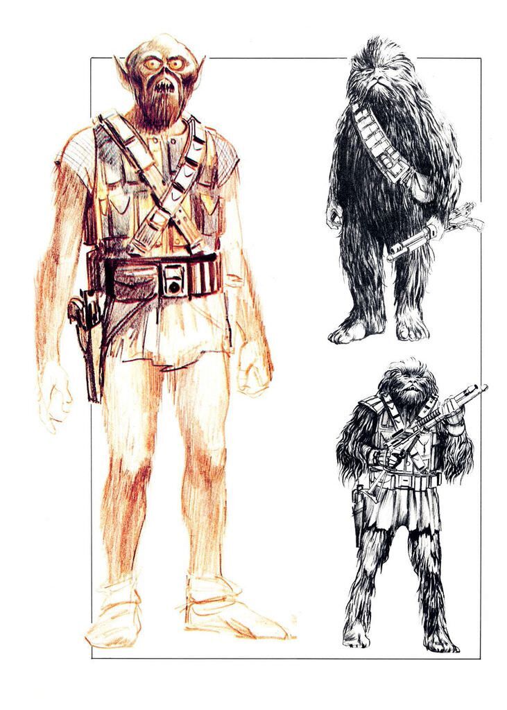 evolution in drawing of chewbacca look