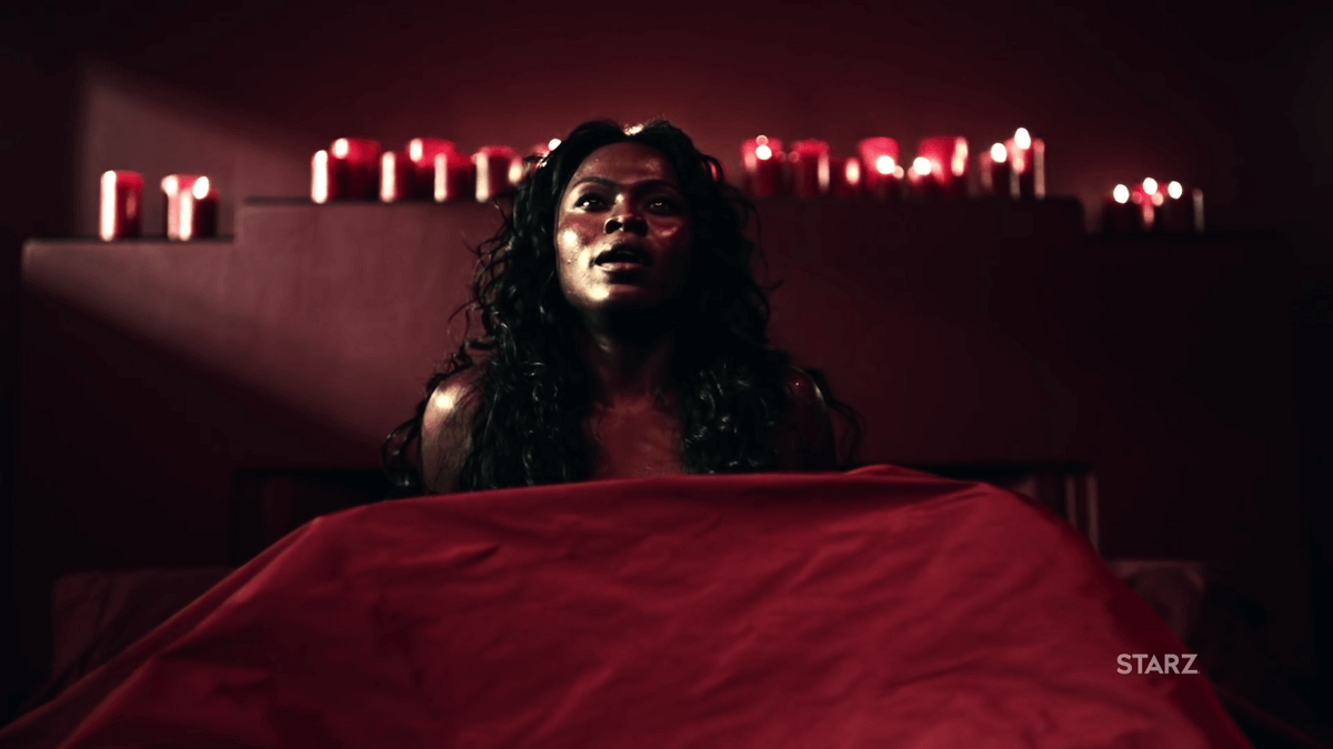 yetide badaki as bilquis in american gods trailer