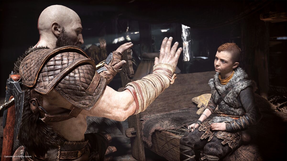 Kratos tests his son's punching speed