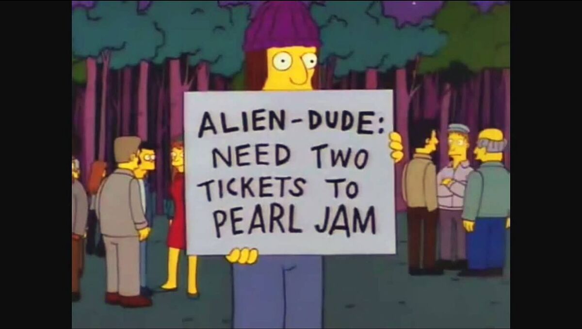 simpsons need two tickets to pearl jam