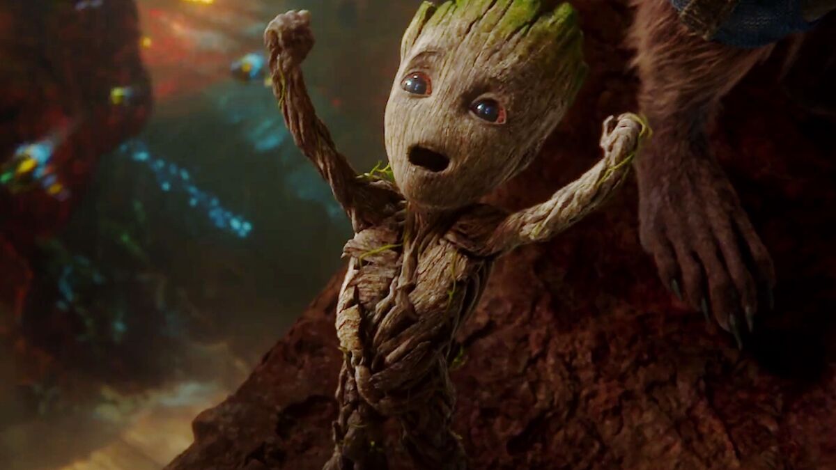 Guardians of the Galaxy Baby Groot celebrating