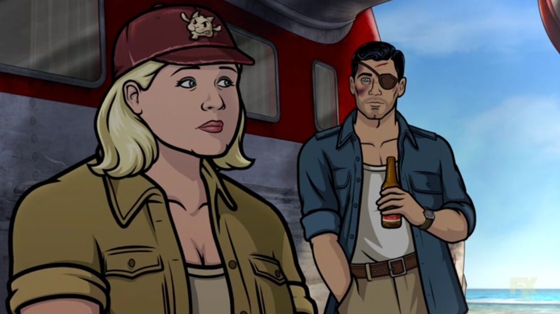 Pam Poovey and Sterling Archer having a discussion
