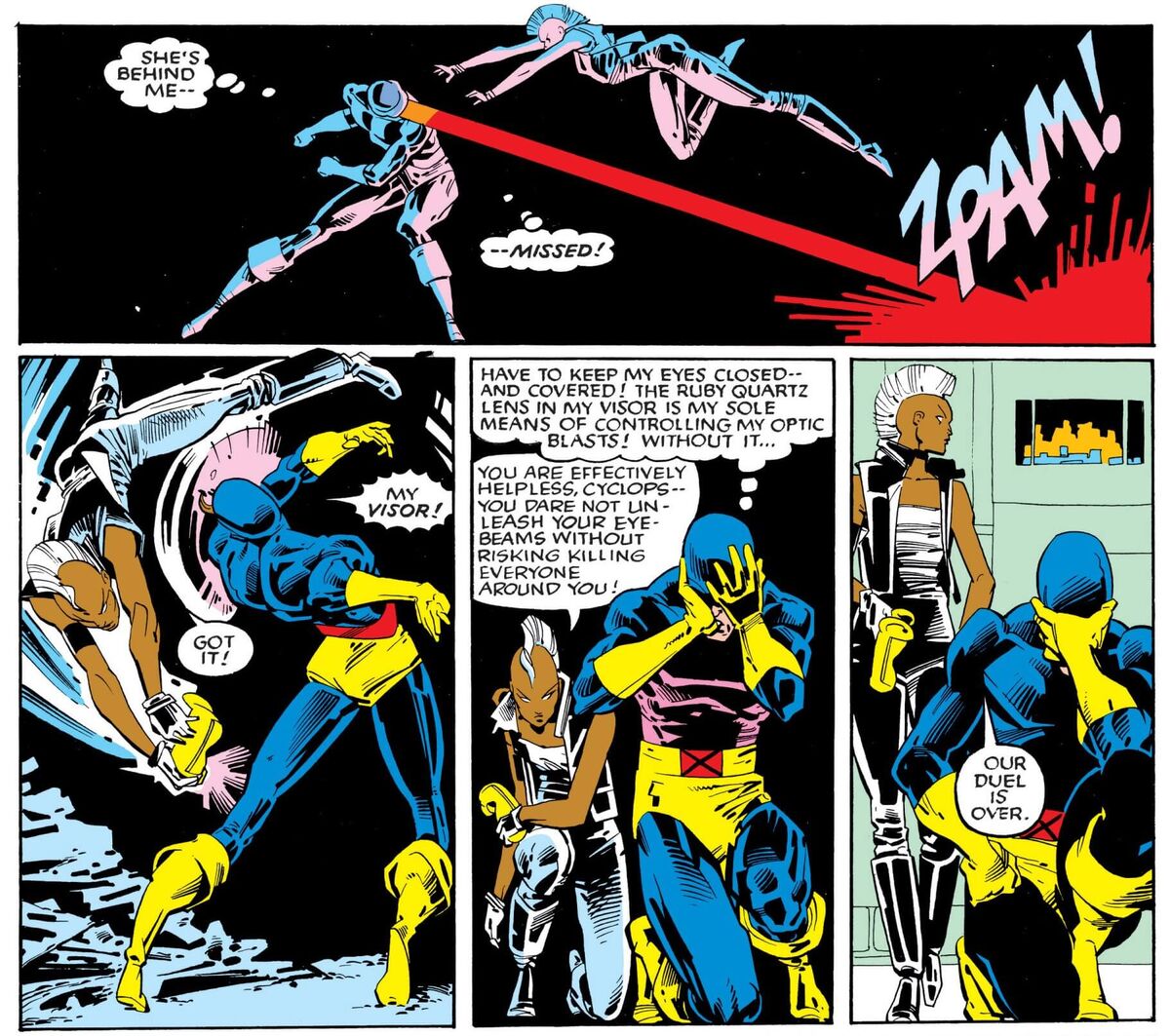 Uncanny X-Men 201 Cyclops vs Storm 003