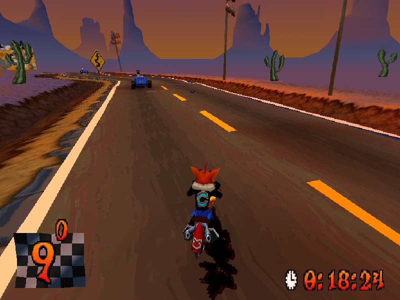 crash bandicoot warped on motorcycle