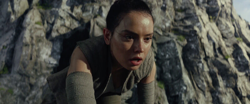 Rey in the Star Wars: The Last Jedi trailer.