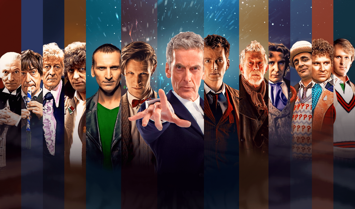 All of the incarnations of the Doctor in Doctor Who 