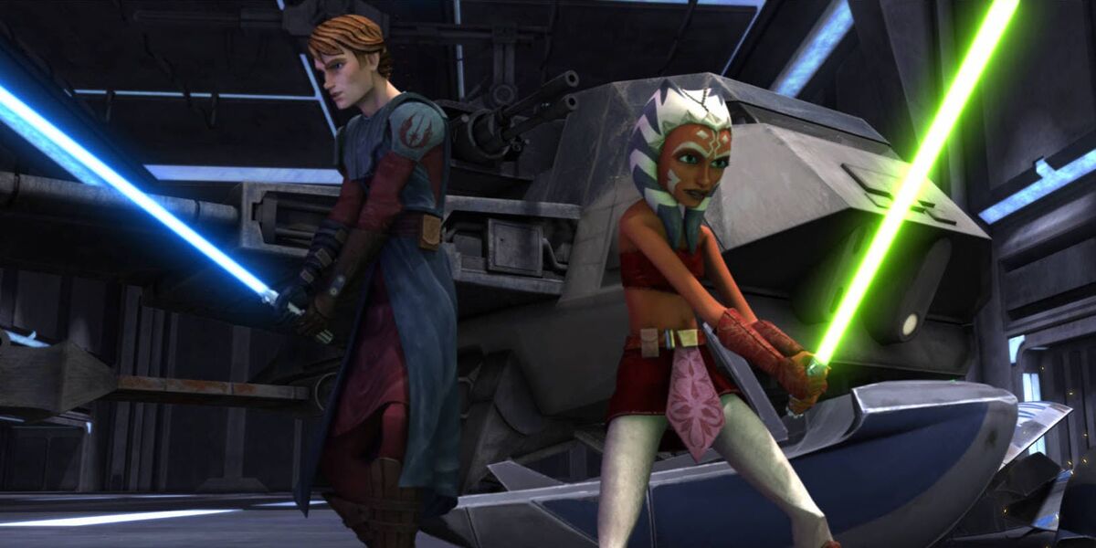 Anakin Skywalker and Ashoka Tano prepare for battle against the Separatists.