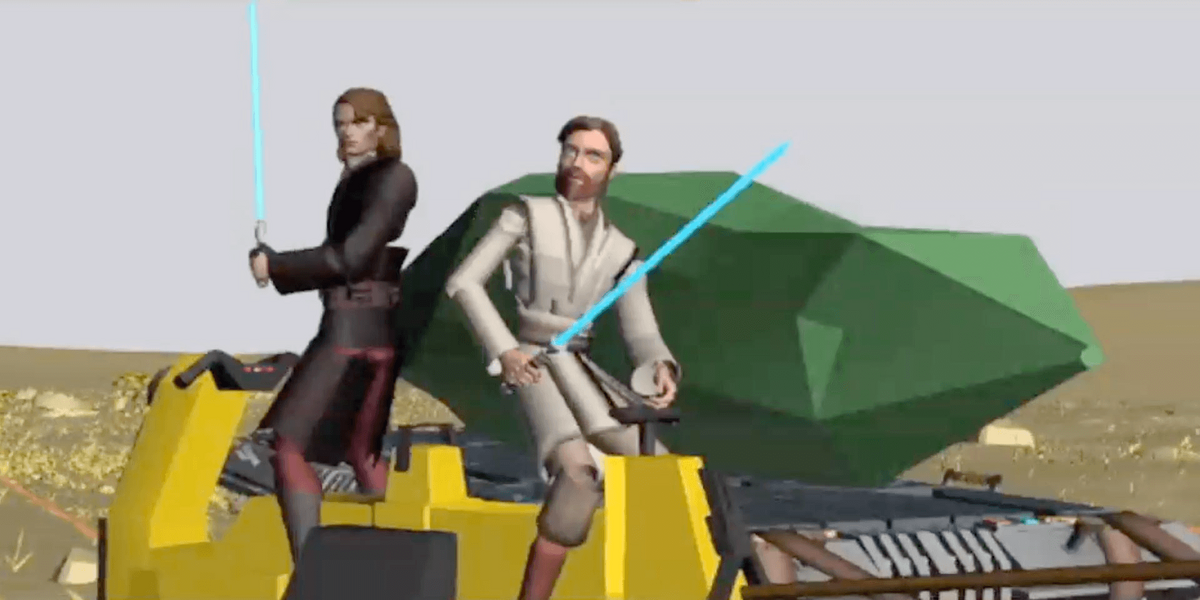 Anakin Skywalker and Obi-Wan Kenobi defend a massive kyber crystal in the &quot;Crystal Crisis on Utapau&quot; story arc