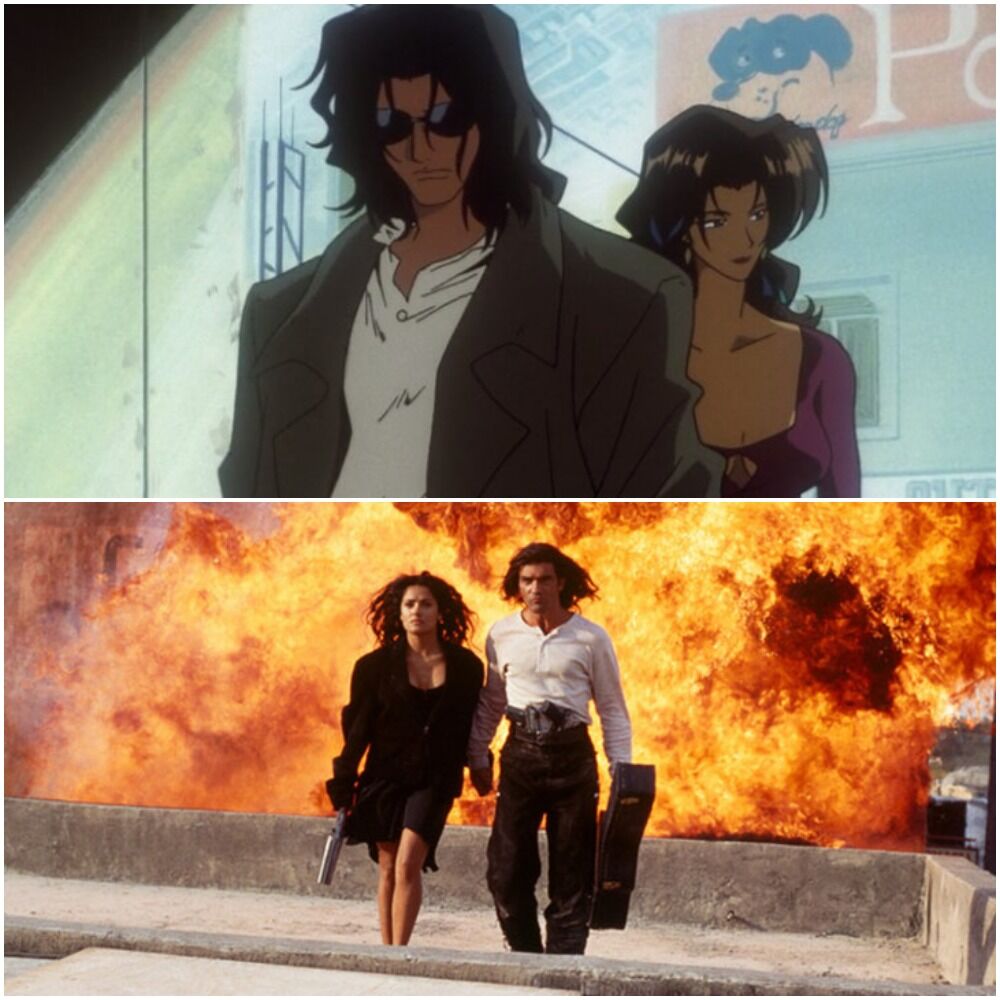 Desperado's El Mariachi and Carolina and Cowboy Bebop's Asimov and Katerina