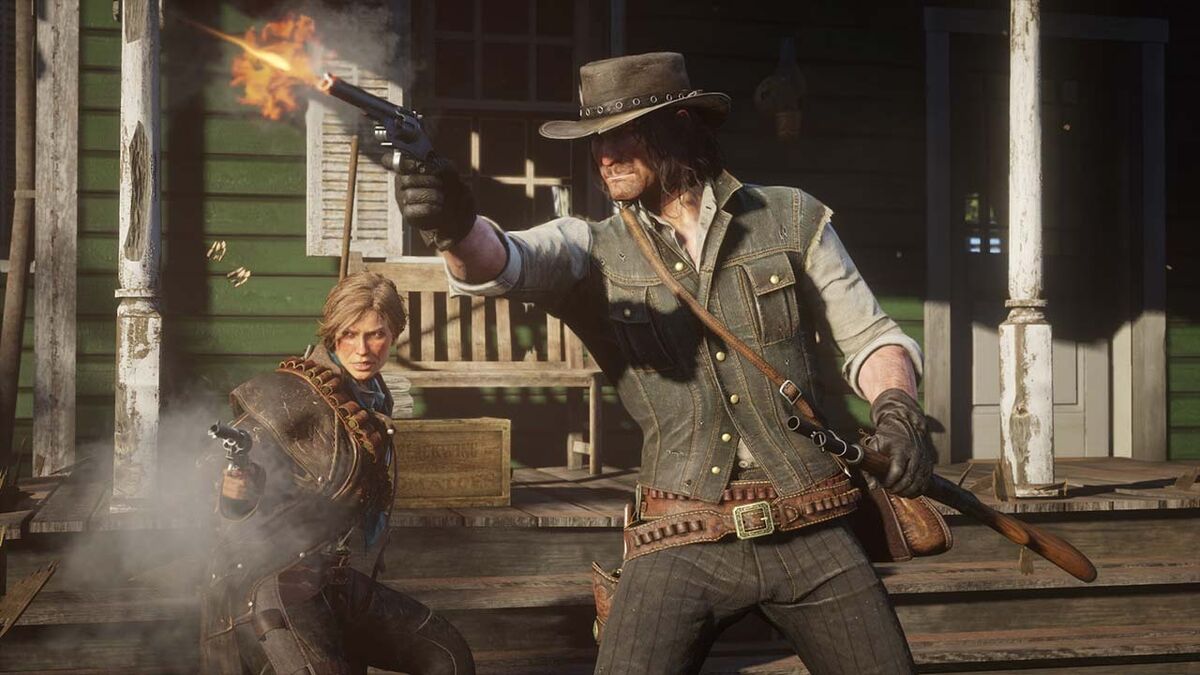 A cowgirl and a cowboy get to work on a good ol' fashioned streetsweep