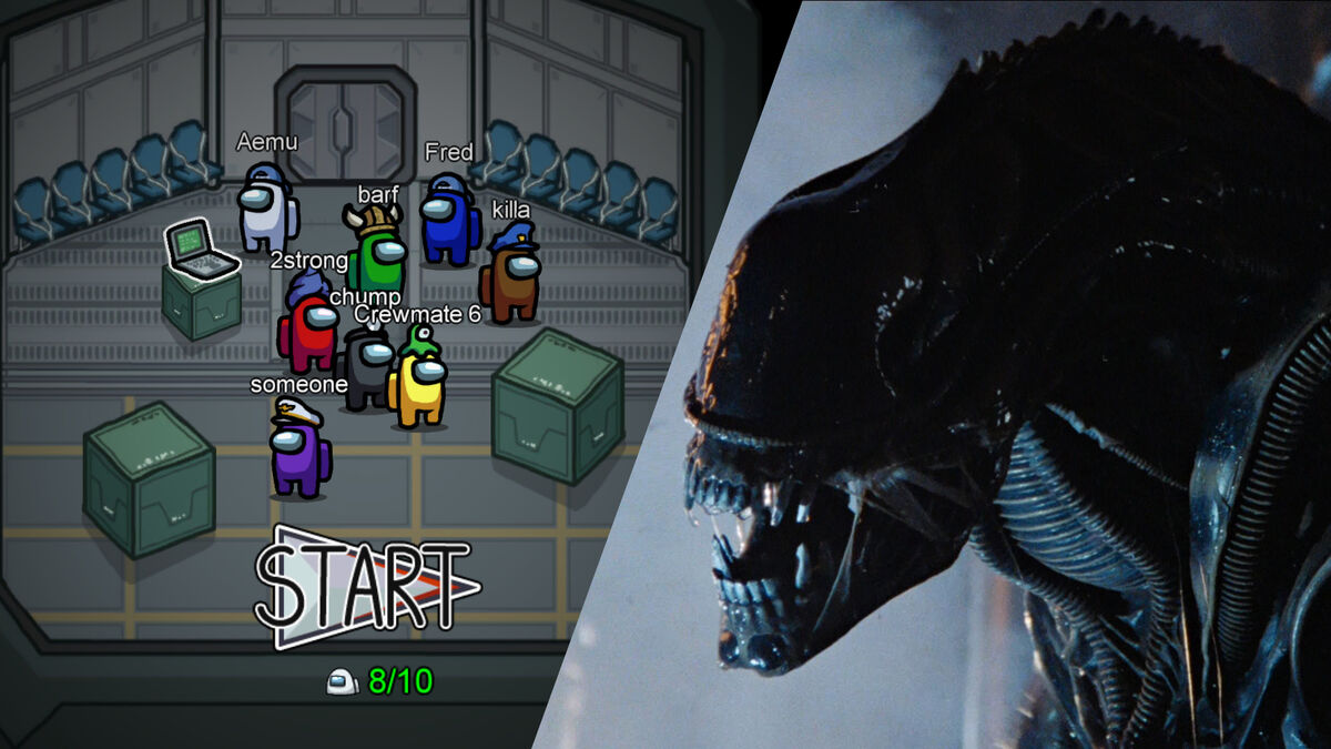 Among Us Start Screen &amp; Alien Xenomorph