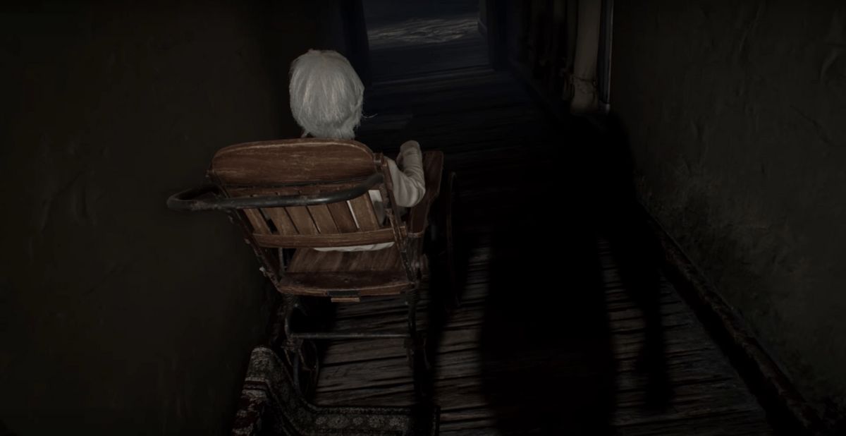 A woman in a wheelchair as seen in a REsident Evil 7 trailer