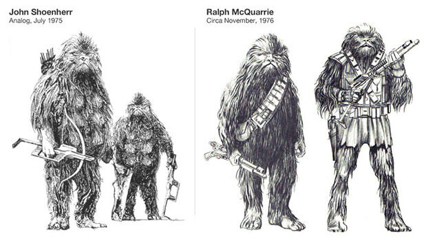 Chewbacca character sketches, Star Wars