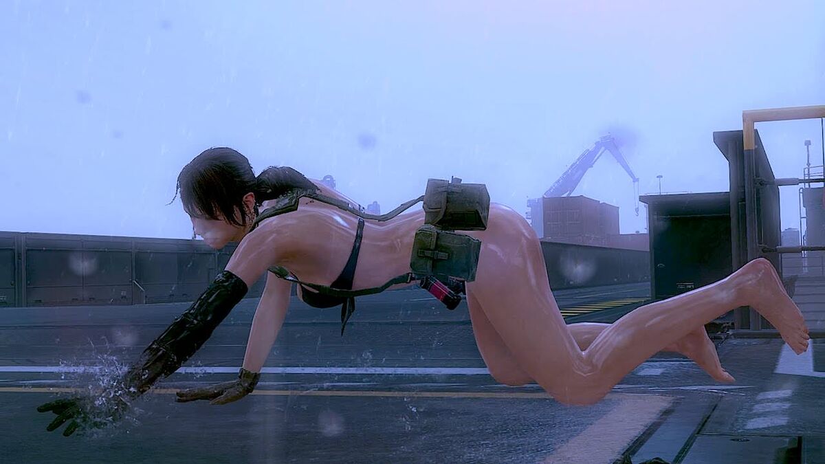 metal gear solid V quiet crawling around in the rain