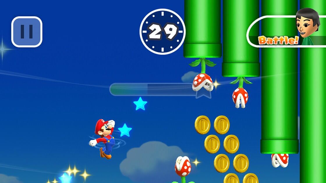 A screenshot of Rally Mode in Super Mario Run.