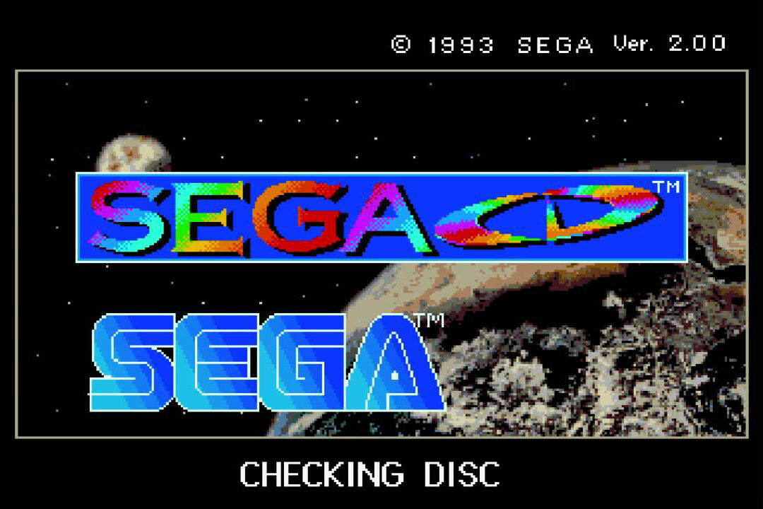 A screenshot of the Sega CD boot screen.