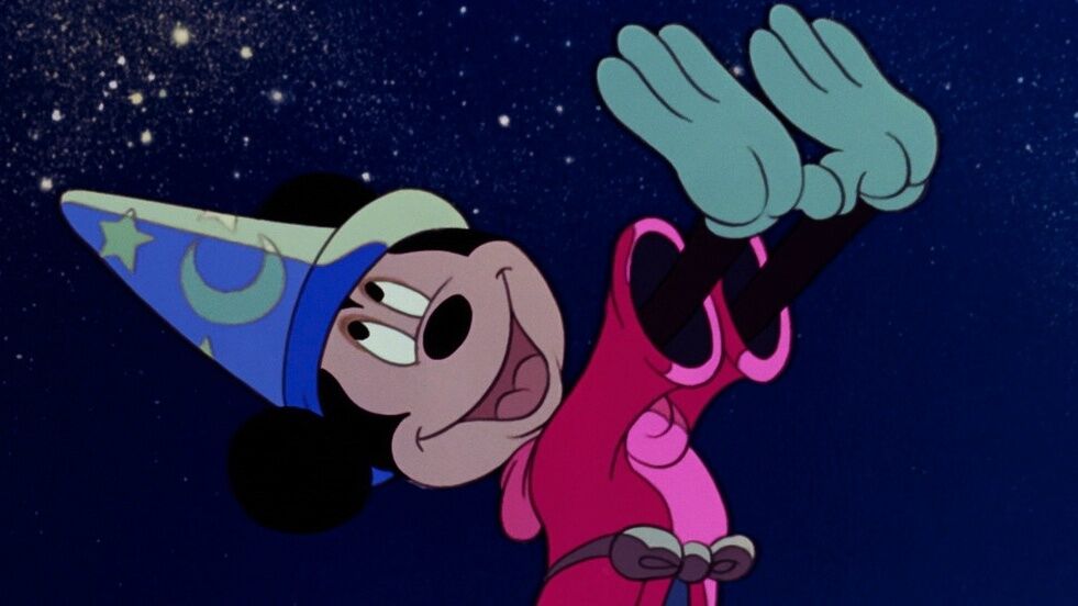 Mickey Mouse as the Sorcerer's Apprentice in Fantasia