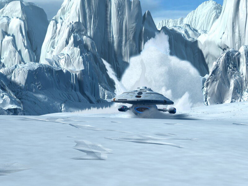 USS voyager crashes in snow