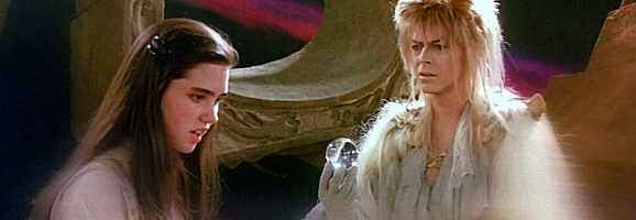 Sarah and Goblin King David Bowie in Labyrinth