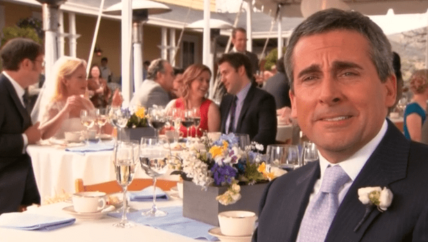 the office US version finale Michael Scott played by Steve Carell at a wedding
