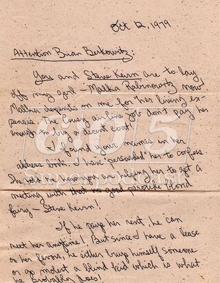 Malka's Angry Boyfriend Letter 1 (photo courteousy of TGBL)