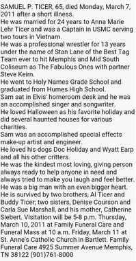 605 death notice for Fake Stan Lane (sent by listener Jon Curtis Kidd) - May 28 2016