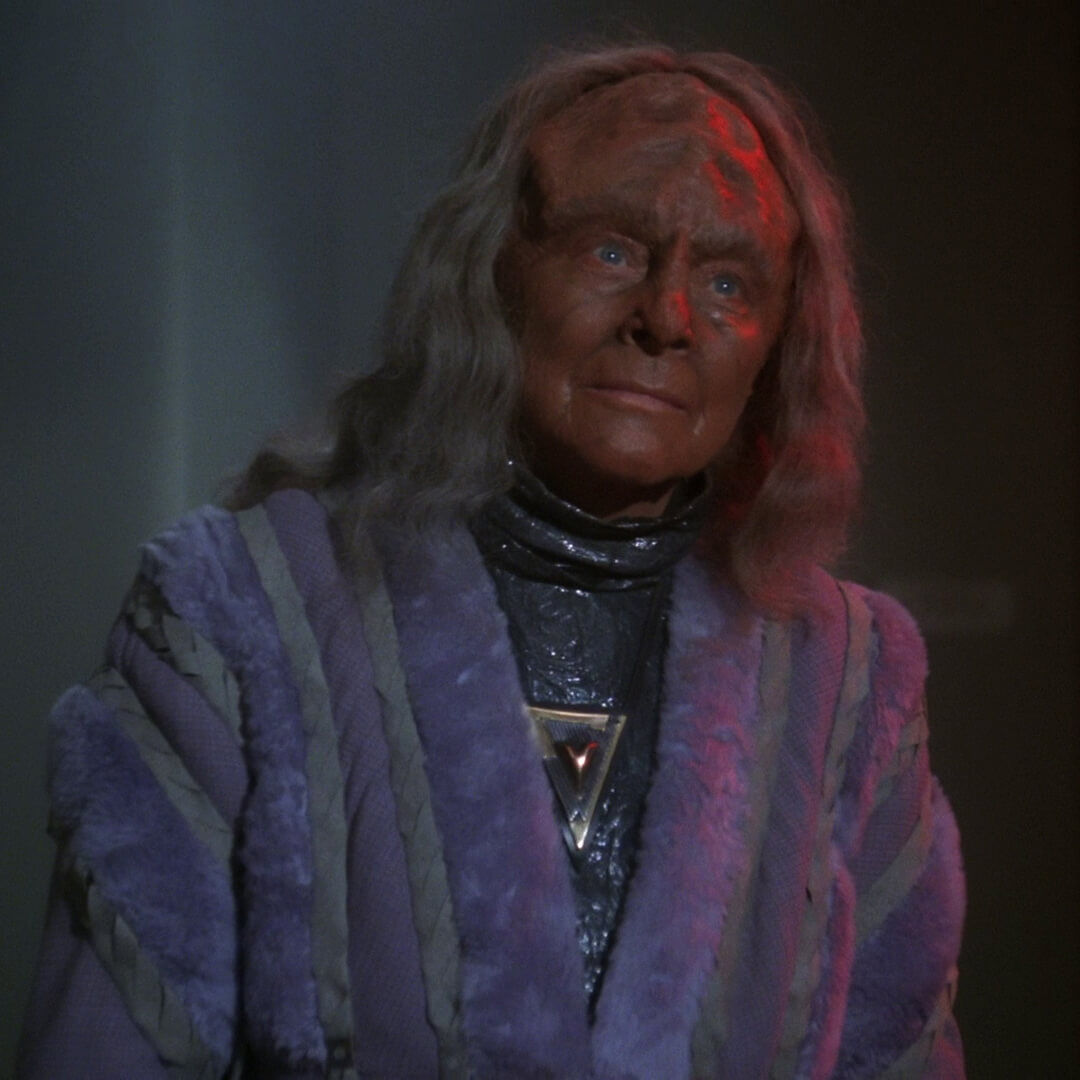 Kahlest the Klingon in a purple robe
