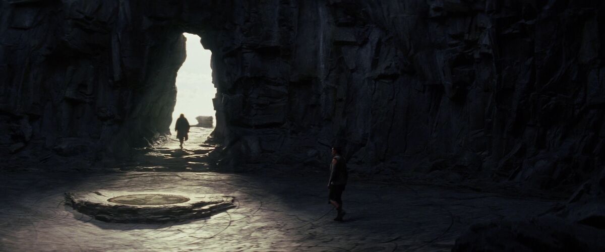 Luke Skywalker in the first Jedi Temple