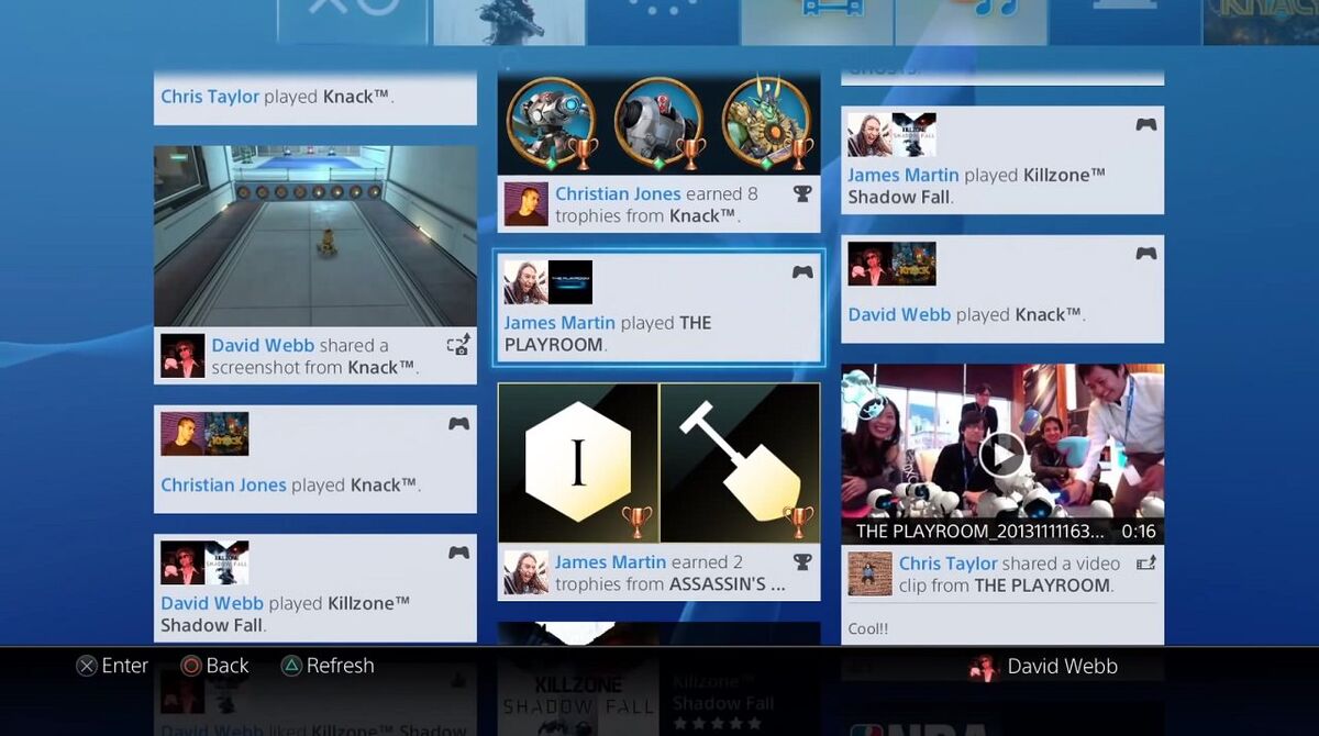 Playstation 4 Social Interface