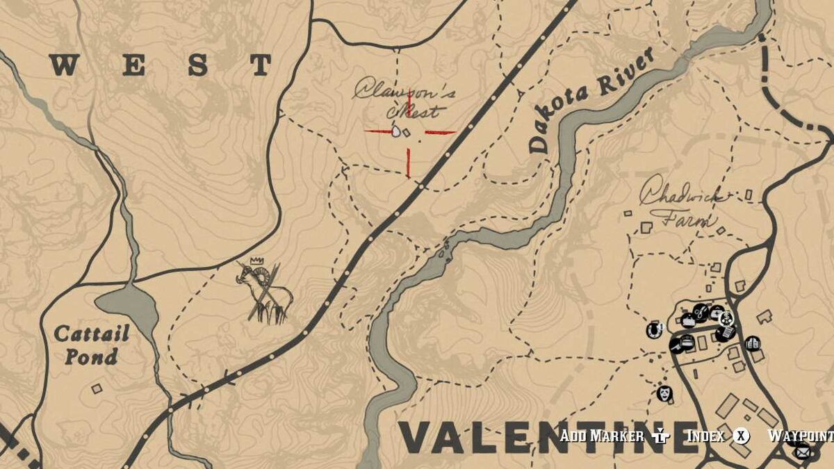 Clawsons Rest shack location map Red Dead Redemption 2