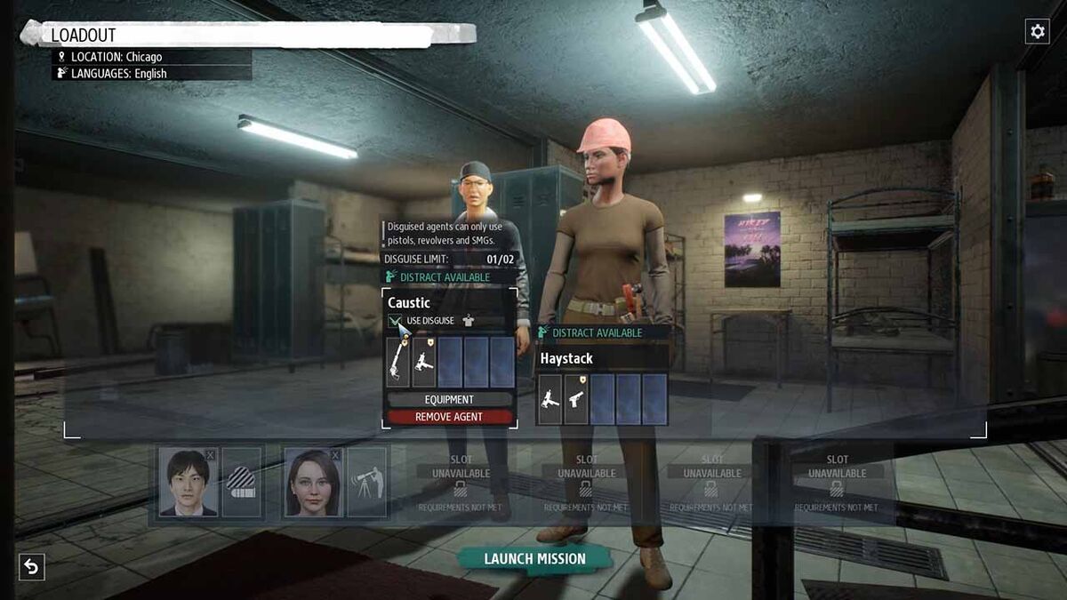 Disguise options in Phantom Doctrine