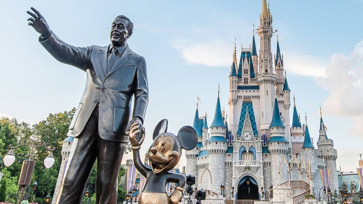 Statue of Walt Disney and Mickey Mouse