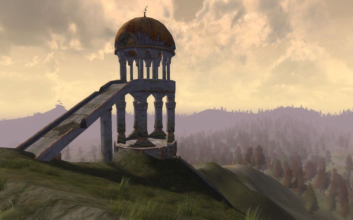 A lonely Elven tower in Eregion, from the Lord of the Rings Online MMO.