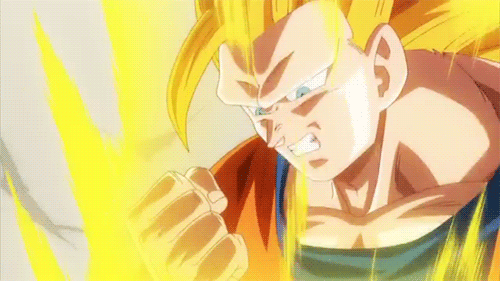 Dragon Ball Z Goku transforming super Saiyan