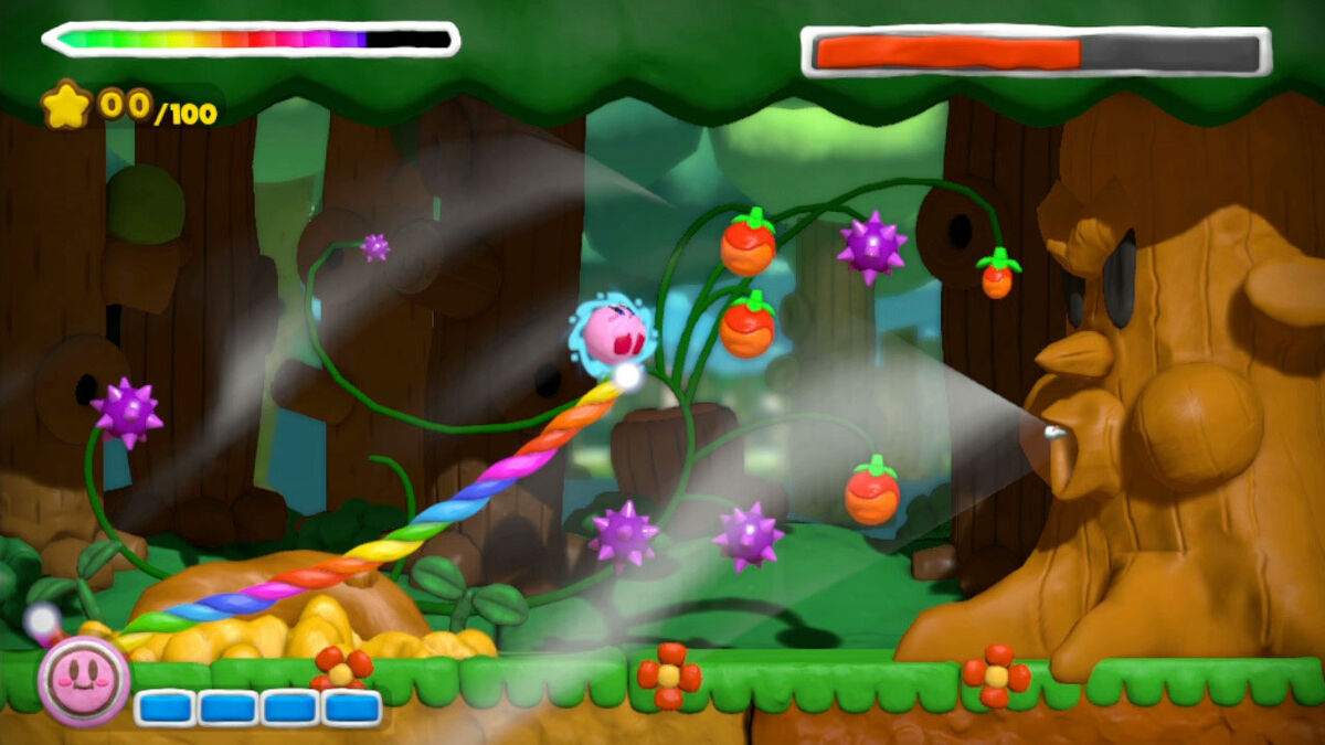Fight bosses in a new way in the stylus-driven Kirby and the Rainbow Curse.