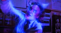 Professor Dennis Hopper gets zapped with inter-dimensional lights
