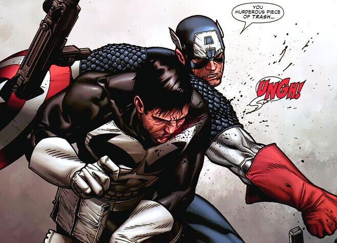 Captain America beats Punisher Civil War
