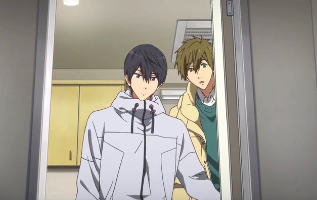 Haruka and Makoto hunting for an apartment in Free! Take Your Marks