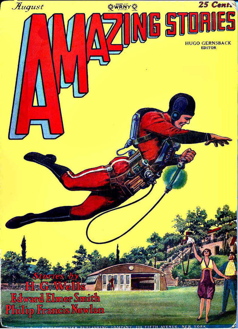 The jetpack on the cover of Amazing Stories