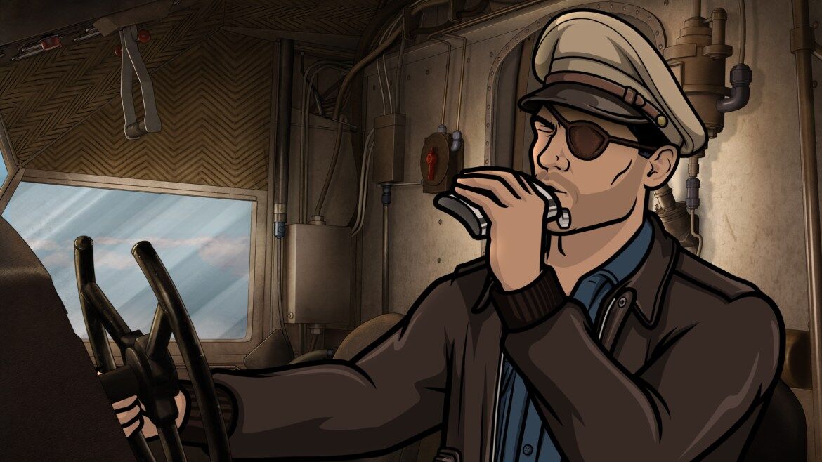 Sterling Archer taking a drink