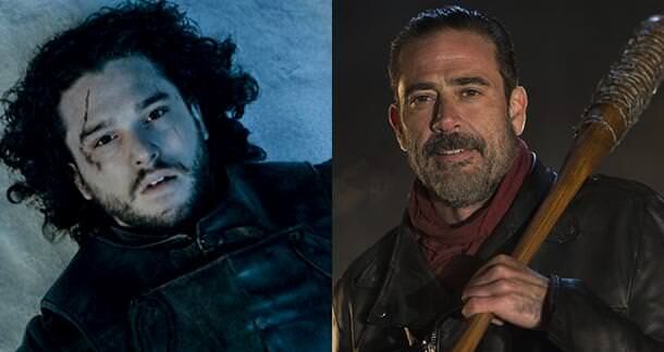 walking dead game of thrones negan jon snow