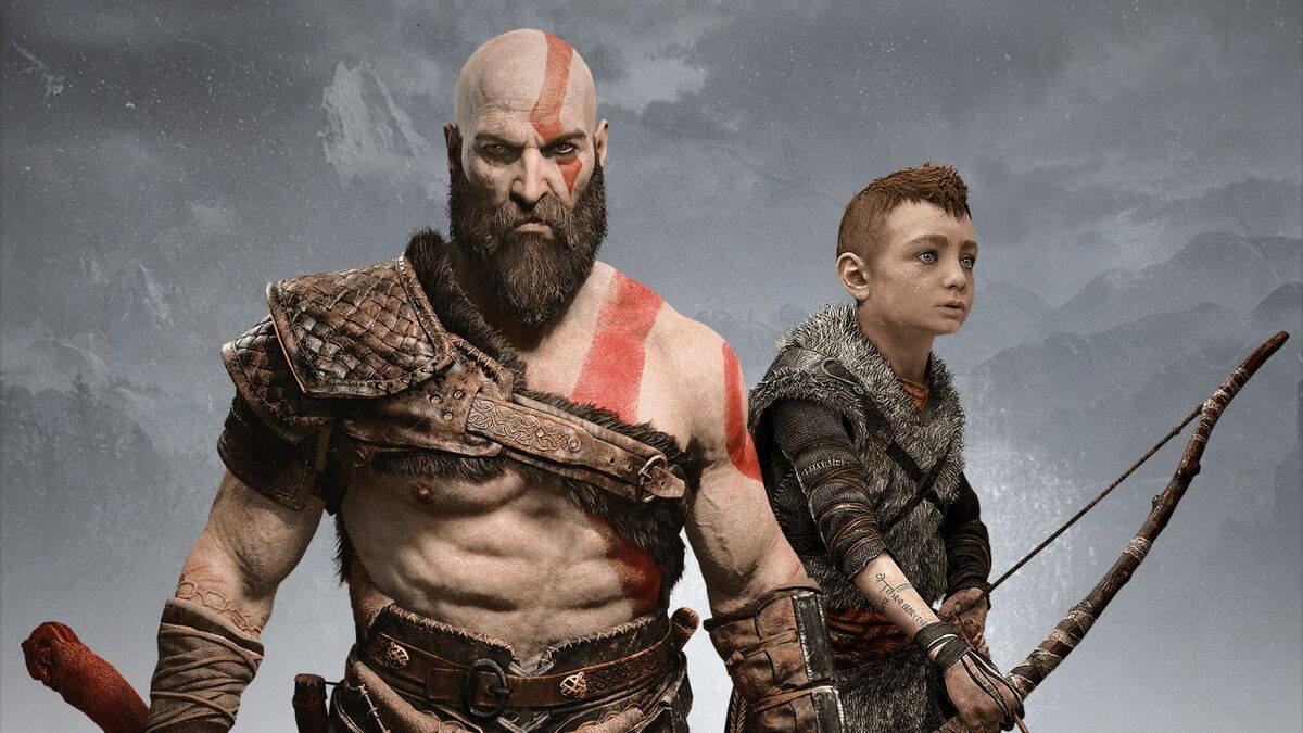 Kratos and Atreus standing together God Of War