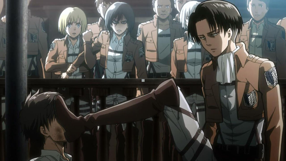 Attack on Titan Levi&#039;s boot smooshing Eren&#039;s face