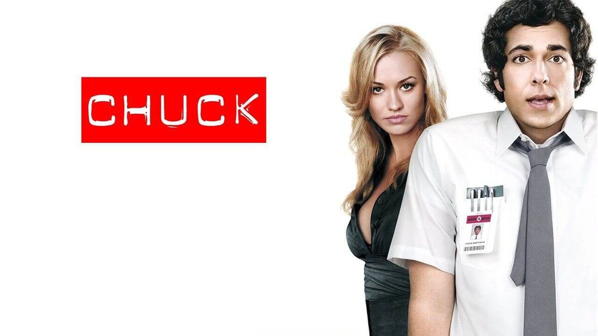 Zachary Levi plays Chuck Bartowski and sk jskj plays Sarah Walker