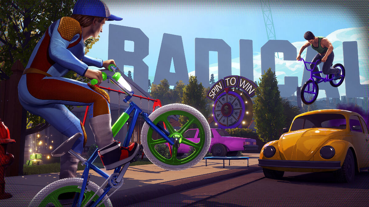 People ride bmx bikes in Radical Heights