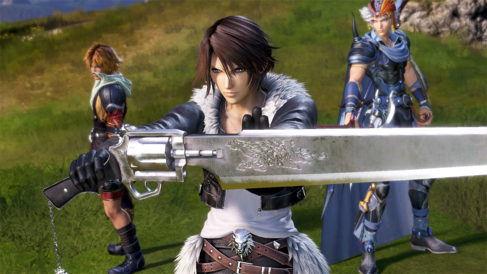 Squall, Tidus, and Firion ready for battle in DIssidia Final Fantasy NT