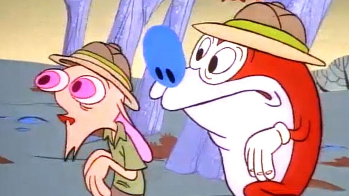 ren and stimpy in safari hats creeping Nickelodeon 