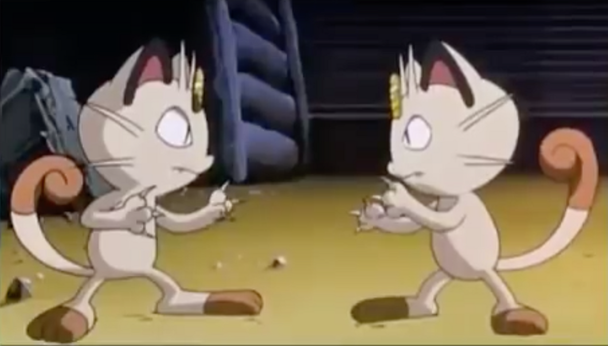 Meowth and Meowthtwo almost fight