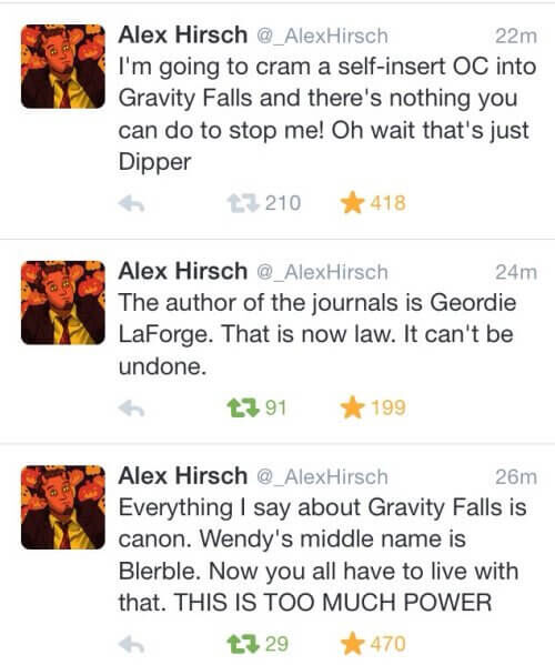 alex hirsch twitter gravity falls